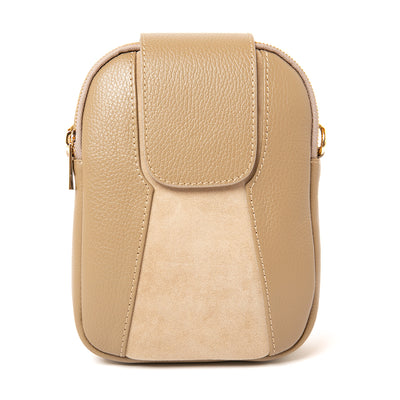 Saffron Leather & Suede Cross Body Handbag